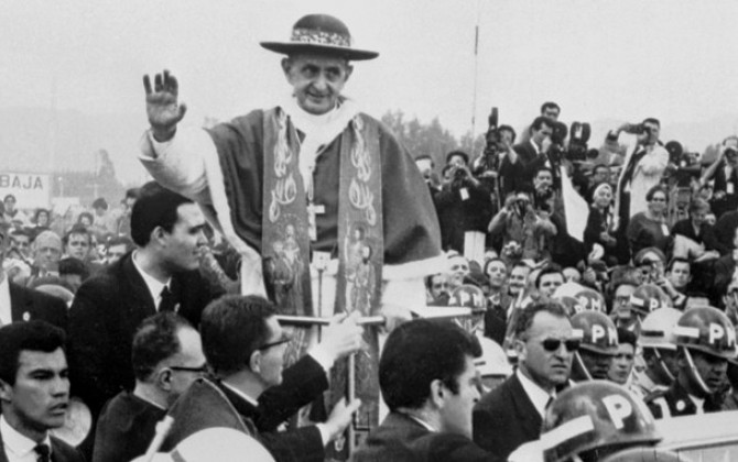 Papa Montini - Il primo Papa a viaggiare in aereo in terra Santa - 4 gennaio del 1964 Papa Paolo VI