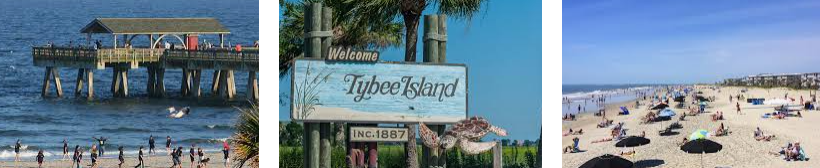 3 scorci delle spiagge di Tybee Island (foto dal web) 