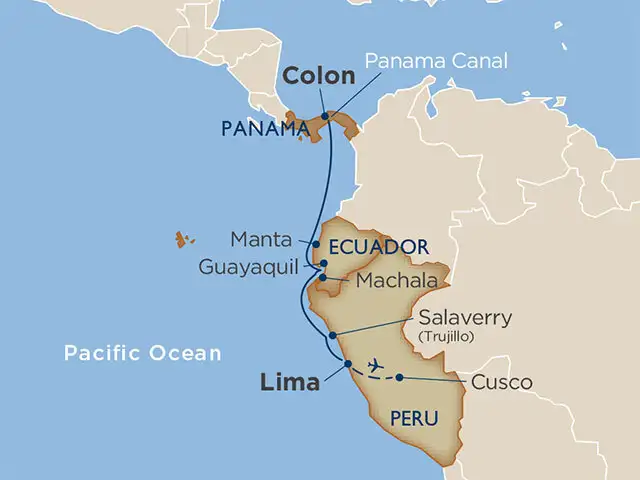 Itinerario della Crociera in Perù e Ecuador dalle Galapagos al Machu Picchu