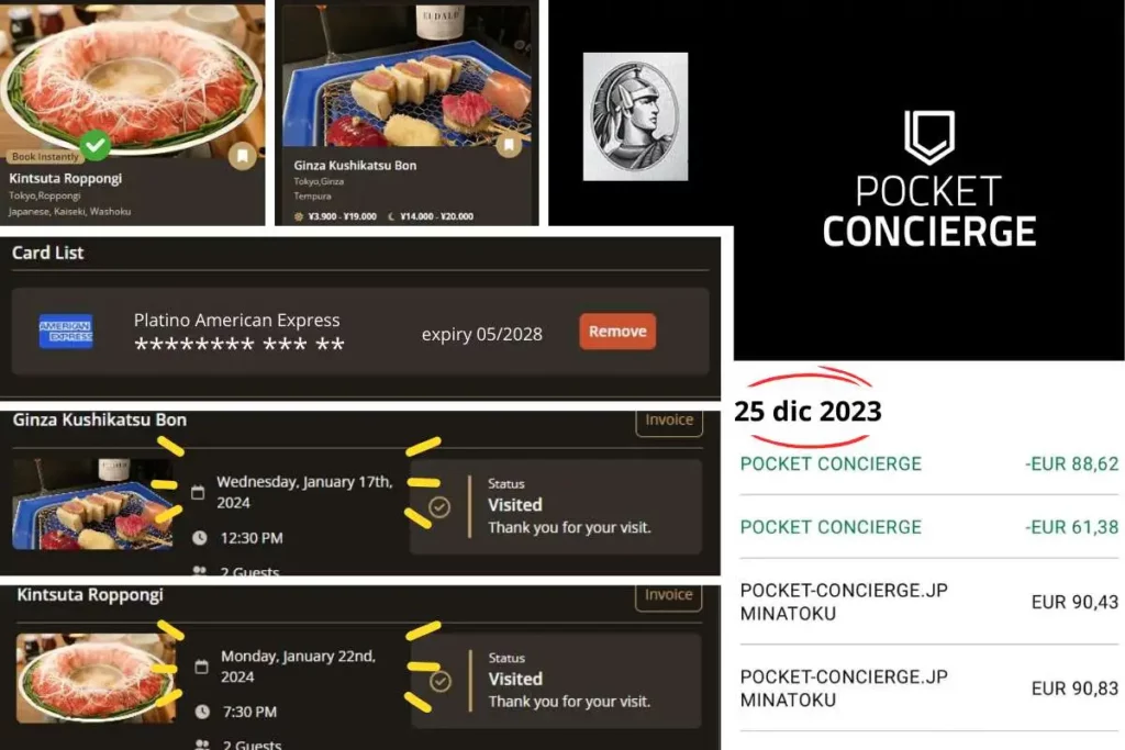Info grafica: Pocket concierge come usare il bonus ristoranti estero American Express Platino