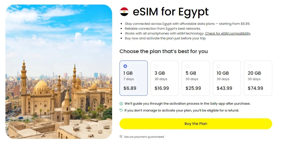 Saily eSIM - Internet in Egitto