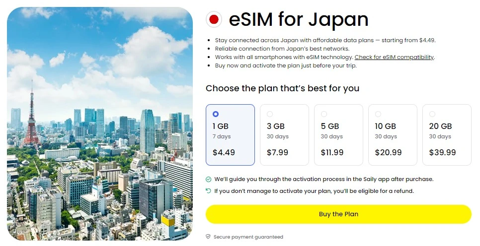 Saily eSIM - Internet in Giappone