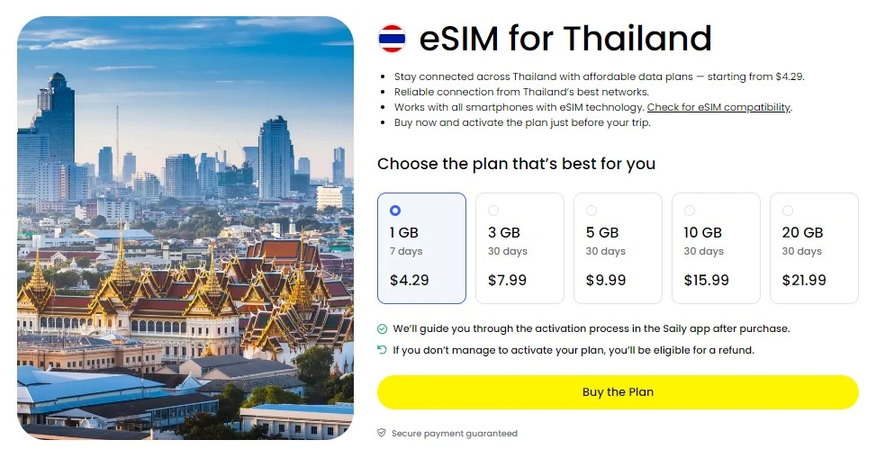 Saily eSIM - Internet in Tailandia